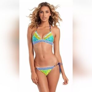 Trina Turk Seychelles Triangle Bikini Top w/Matching Hipster Bottoms Size 8 / 10